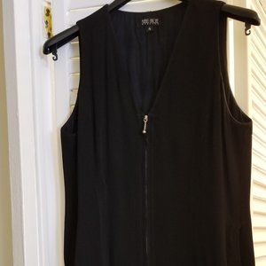 Isabel Ardee Black Sleeveless Summer Dress, Pleats & Pockets, Size 4, Vintage